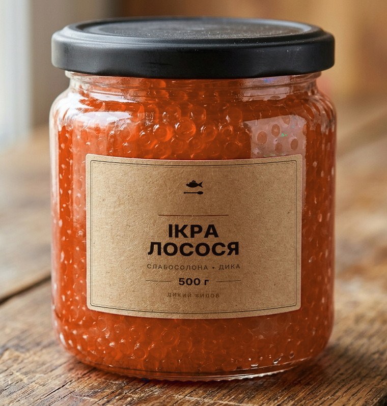 Банка ікри лосося «Ікорна Справа», 500 г