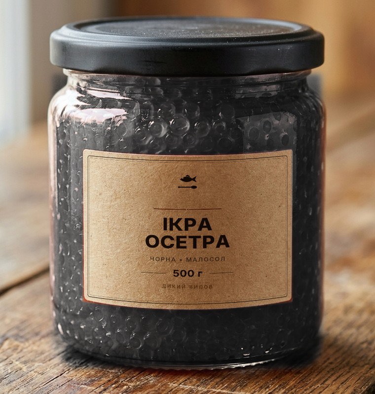Банка чорної ікри осетра «Ікорна Справа», 500 г